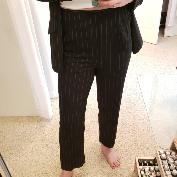 Escada Vintage Pinstripe Trouser Pants Size 12 - Picture 1 of 13